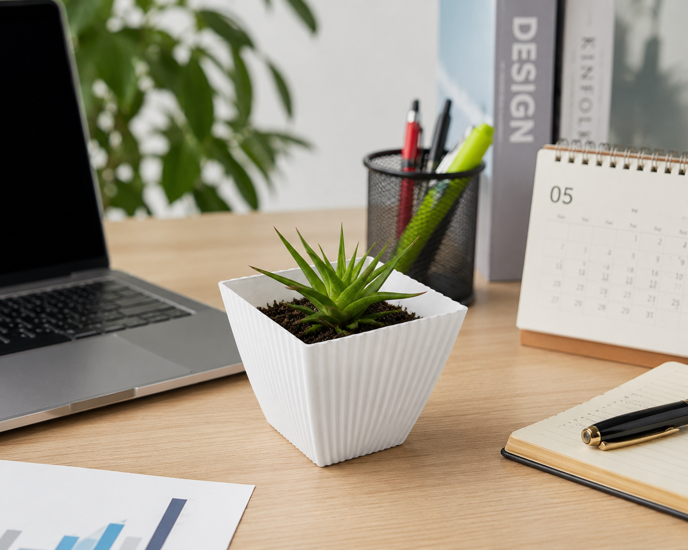 Mini Succulent Plant with Decorative White Pot 🌿